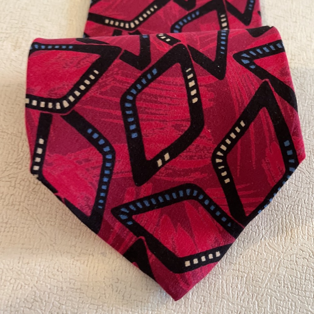 Austin Grey red Tie 100% Silk Made in Italy